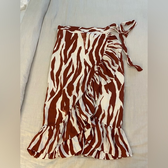 Anine Bing Lucky Wrap Skirt- Red Zebra (15) - Picture 14 of 15